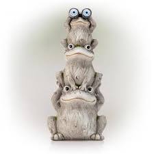 Stacked Frog Family Statue
