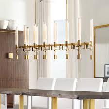 Mid Century Modern Dining Room Lighting 12 Light Glass Tube Led Chandelier 43 30 Inch Long Black Brass Nickel Linear Led Chandelier Beautifulhalo Com