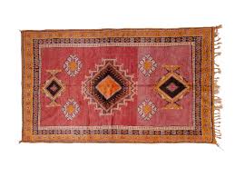 vine rug in pink yellow and brown tones