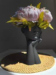 Ваза для цветов; кашпо для цветов; ваза для сухоцветов; кашпо; ваза;  интерьерное украшение; ваза для декора Девушка Макси; черная 20х12 см;  Homelly Joy - купить вазу в интернет-магазине OZON по выгодной цене (