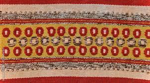 close up of geometric patterned carpet