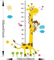 Removable Wall Sticker Giraffe Height Chart