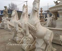 Marble Jumping Horse Statues