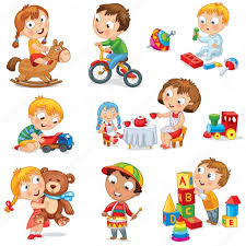 Download Children Play With Toys Stock Illustration