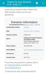 my st jude donation receipt