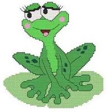 Funny Frog Lily Pad Cross Stitch Pattern 257706 Embroidery