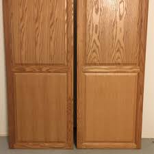 pair finished oak cabinet doors 55 x22