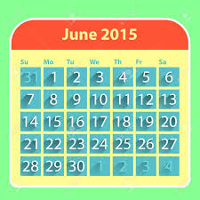 Flat Style June 2015 Calendar Design Template