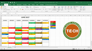 Tech 011 Create A Calendar In Excel That Automatically Updates Colors By Event Category