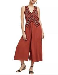 Details About Anthropologie Jumpsuit Size 10 By Maeve Anthropologie Embroidered Desert Nwt New