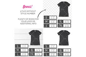 Bella Canvas 8435 Tshirt Size Chart Mockup
