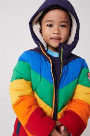 Rainbow Chevron Padded Coat