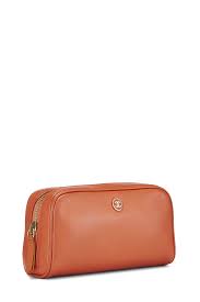 chanel orange leather cosmetic pouch