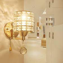 pull chain switch crystal wall lamp