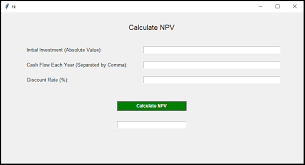 Tool To Calculate The Net Present Value Using Python