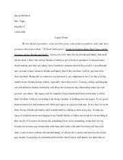 legacy essay pdf dustin melchert mrs