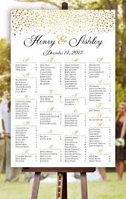 Wedding Seating Chart Rush Service Gold Polka Dots Confetti