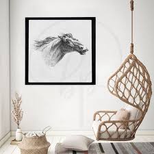 Framed Canvas Wall Art Vintage Horse
