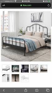 White Steel Bed Frame Guest Bedroom