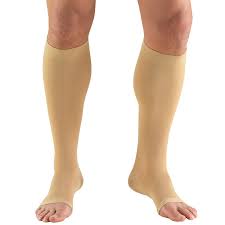 Truform 20 30 Mmhg Compression Stocking For Men And Women Knee High Length Open Toe Beige Medium