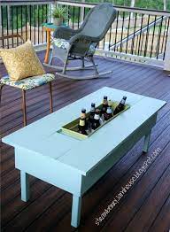 Porch Coffee Table With Built In Cooler