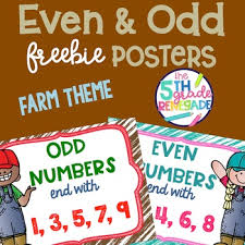 Even And Odd Numbers Poster Anchor Chart Freebie Farm Theme