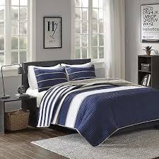 nautical striped quilt coverlet set