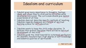 idealism knowledge and curriculum b ed
