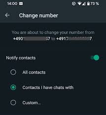 change your whatsapp phone number