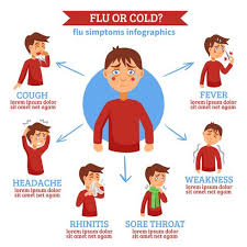 Flu Cold Symptoms Flat Circle Infochart Download Free
