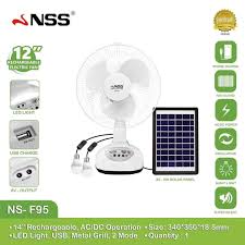 12 inches rechargeable solar panel fan