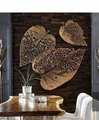 Golden Metal Leaves Wall Decor Size
