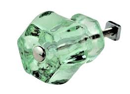 antique e bottle green glass knob