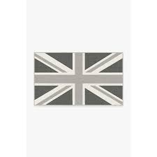uk flag grey tufted rug 90x150