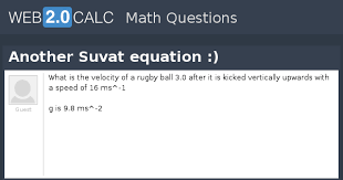 View Question Another Suvat Equation