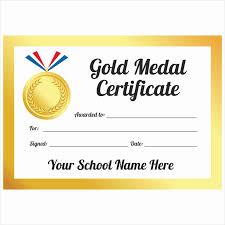 Sports Day Gold Medal Certificates