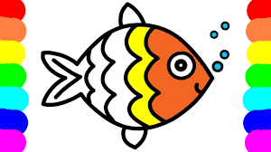 Vẽ Con Cá Đầy Màu Sắc Cho Bé - Tập Vẽ Tranh và Tô Màu Sáng Tạo - YouTube