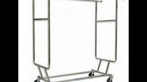 Carry twice as many garments in the same space! Collapsible Double Rail Salesman Rolling Clothing Rack Chrome Youtube