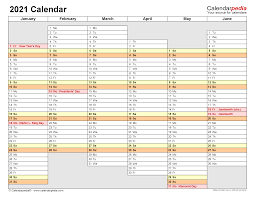 2021 calendar free printable pdf