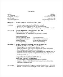 Resume Format For Computer Science Engineering Students Freshers     Resume Format