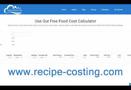 free food and recipe costing calculator