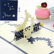 3d Pop Up Paper Laser Cut Greeting Cards Creative Handmade Star Birthday Postcards For Lover Thank You Cards Happy Birthday Card Free Happy Birthday
