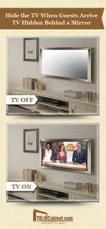 Tv Behind A Mirror Living Room