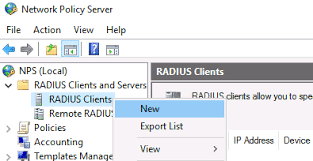 how to configure radius nps server on