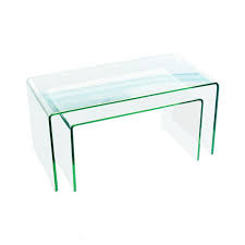 Clear Bent Glass Nest Tables 3 8 Inch