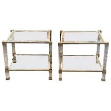 Vintage Brass And Glass Side Tables