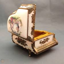 Large quantity discount pricing is available. Vintage Sankyo Enamel Music Box Gold Trim Piano Jewelry Trinket Box Japan 1859156416