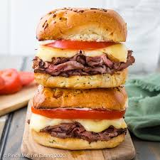hot roast beef sandwich with brie and