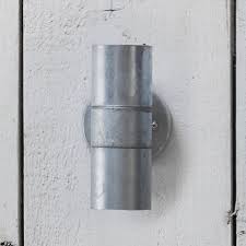 down exterior galvanised wall light