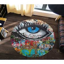 60cm 23 6 3d eye graffiti 81001 round non slip rug mat room mat quality elegant photo carpet